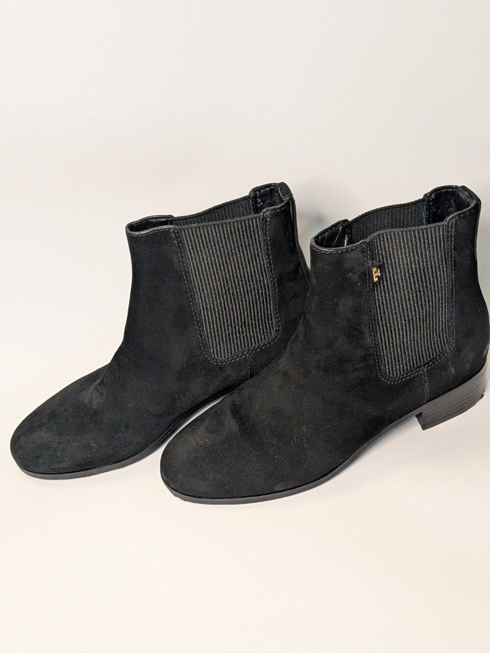 Tory Burch Milburn Convertible Riding Boots Womens 7 Black Leather Suede Knee Hi - Picture 4 of 16